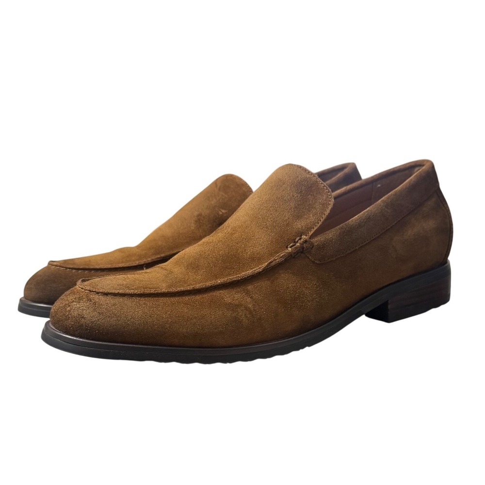 Lucky Brand Suede Loafers Mens 11M Brown NWOT Slip On Apron Toe 115-20442